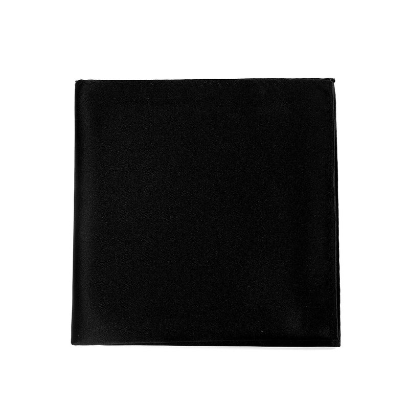 fortunatever Mens Solid Satin Pocket Square(Black) - Image 4